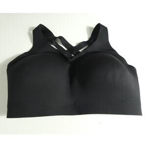 Lululemon Enlite Bra 34E Black Strappy Back Wireless Hook Closure Athleisure